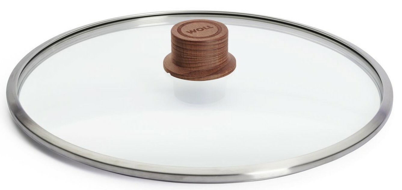 Glasdeckel mit Holzgriff, Draufsicht