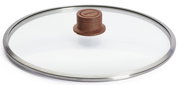 Glasdeckel mit Holzgriff, Draufsicht