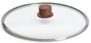 Glasdeckel mit Holzgriff, Draufsicht