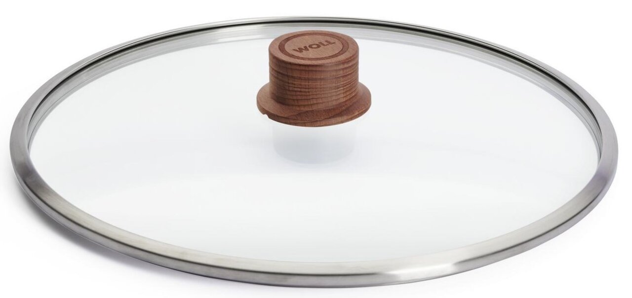 Glasdeckel mit Holzgriff, Draufsicht