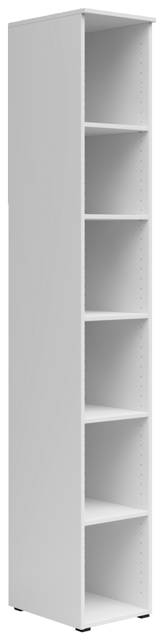 Carryhome Regal MULTISTAURAUM Weißes, hohes Regal mit fünf offenen Fächern, seitliche Perspektive