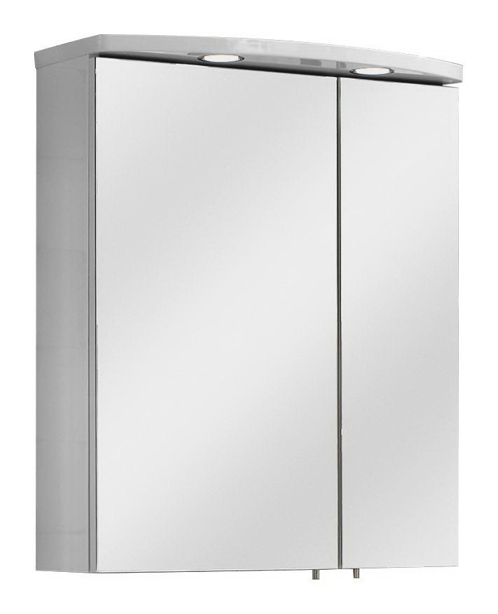 XORA Spiegelschrank SERIE 3006 Moderner Spiegelschrank mit zwei Türen und integrierter Beleuchtung, Frontalansicht