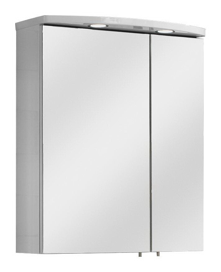 XORA Spiegelschrank SERIE 3006 Moderner Spiegelschrank mit zwei Türen und integrierter Beleuchtung, Frontalansicht