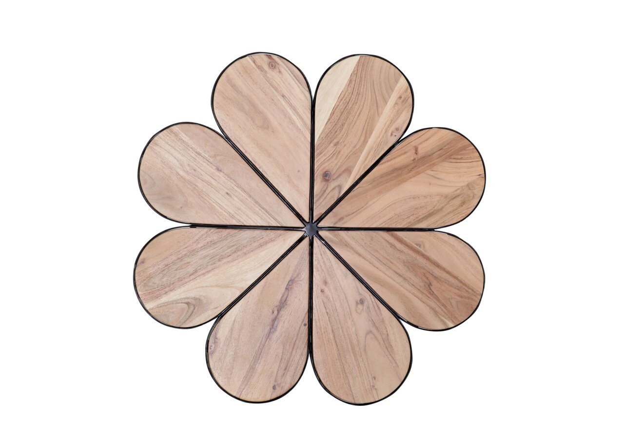 Beistelltisch in Blumenform aus Holz, Draufsicht