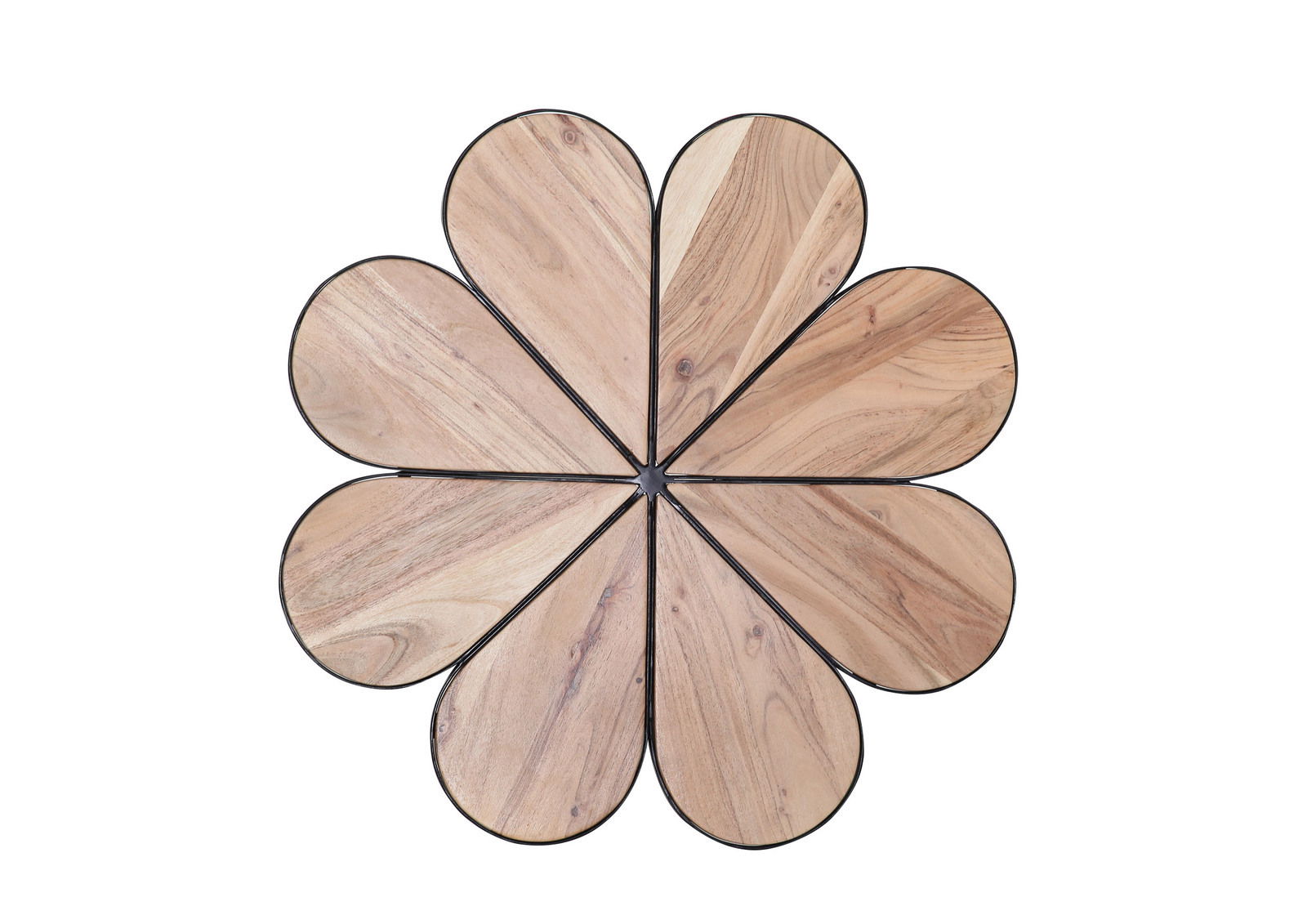 Beistelltisch in Blumenform aus Holz, Draufsicht