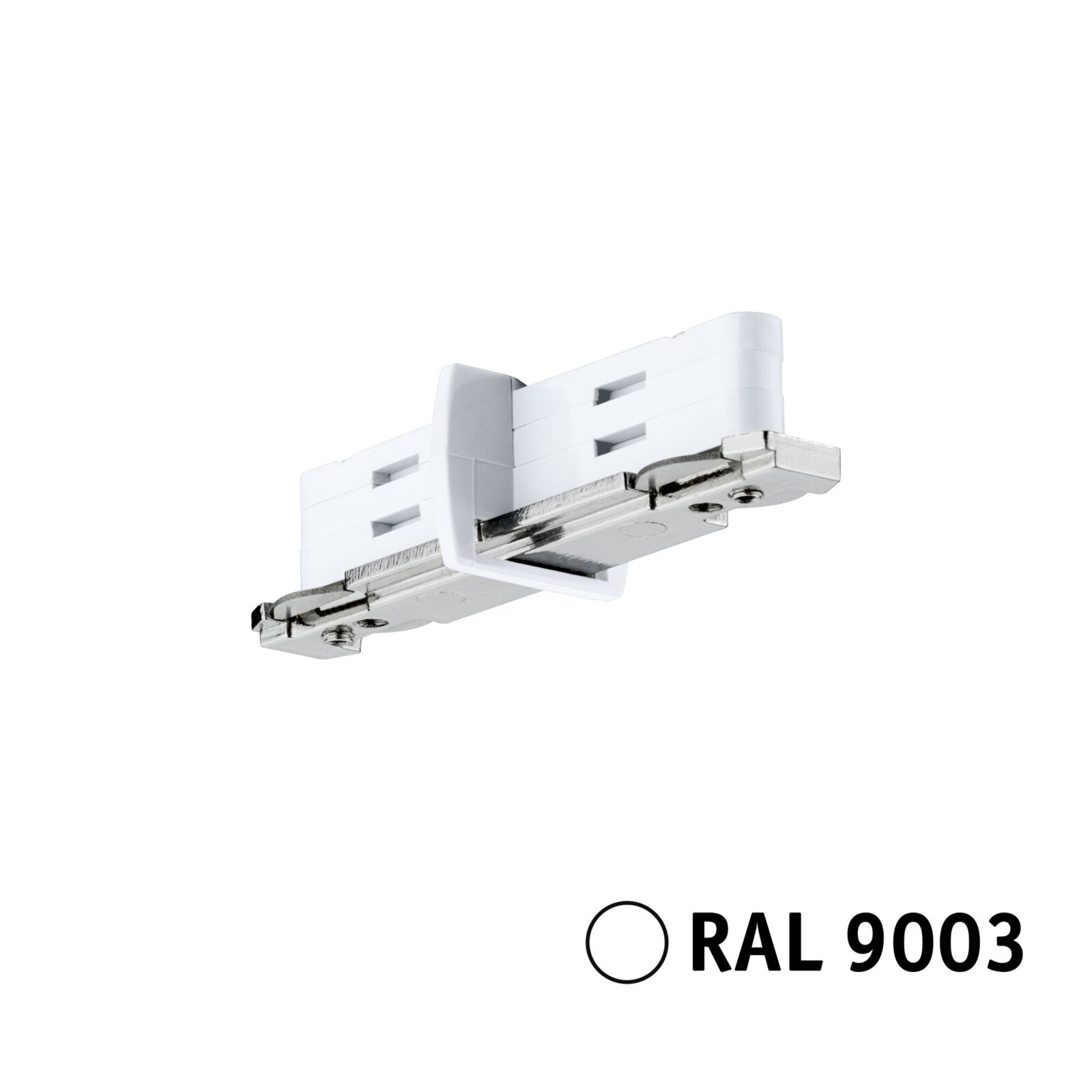 Weißer Stromtrenner in seitlicher Perspektive, RAL 9003