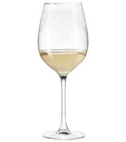 Weißweinglas Chateau mit feinem Muster, gefüllt mit Weißwein, seitliche Ansicht