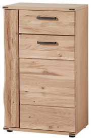 Schuhschrank aus Holz mit vier Schubladen, Frontansicht