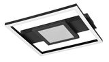 Moderne quadratische Deckenleuchte in Schwarz und Weiß, seitliche Perspektive