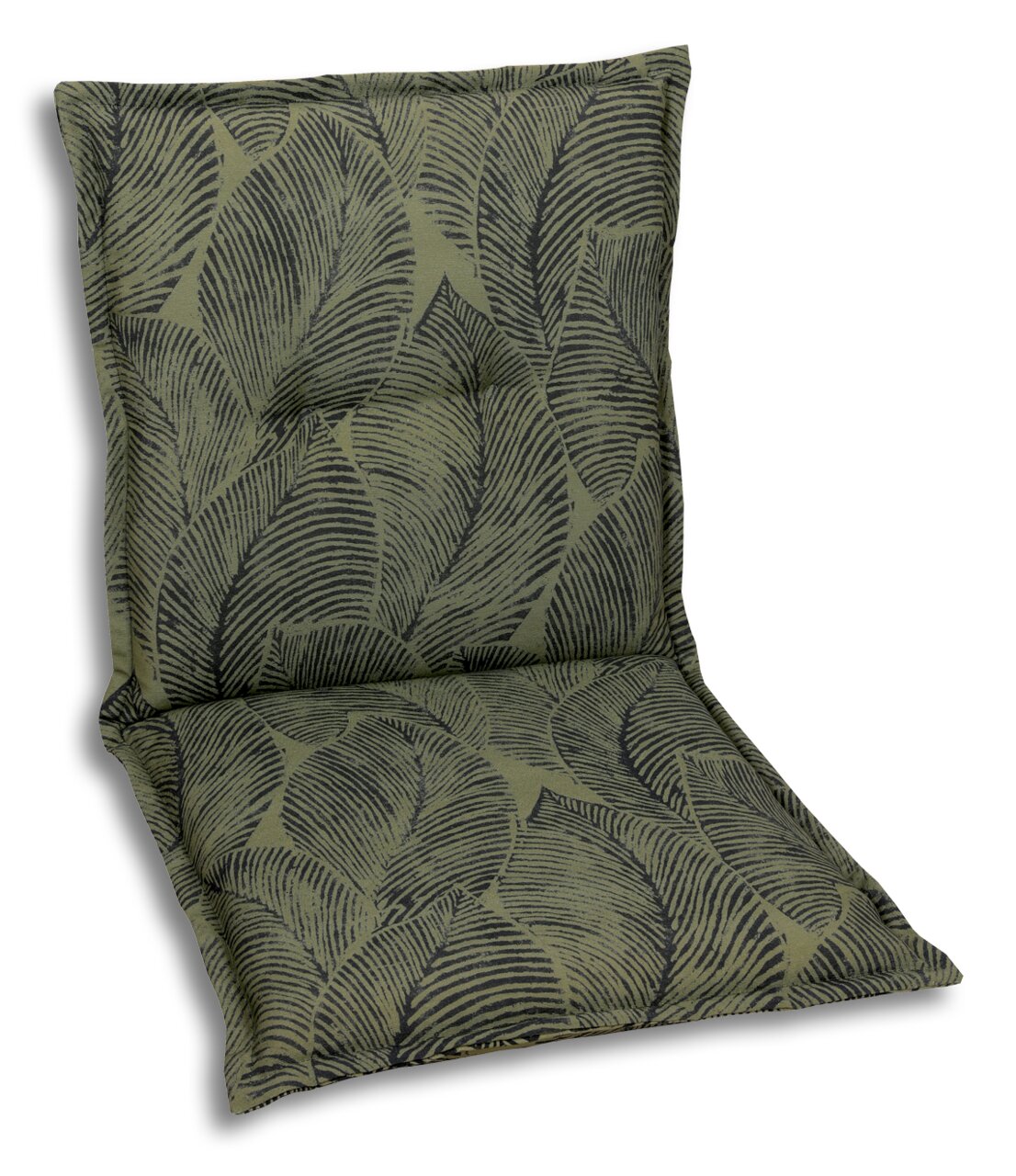 Go-De Sesselauflage Sesselauflage mit grünem Blattmuster, Vorderansicht