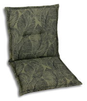 Sesselauflage mit grünem Blattmuster, Vorderansicht