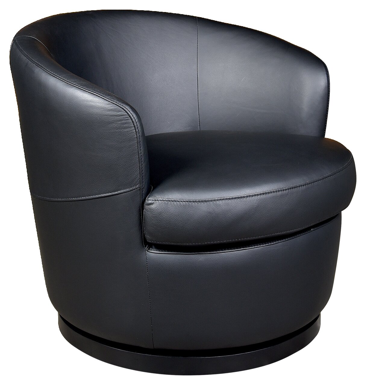 XORA Sessel TREVISIO Schwarzer Ledersessel XORA Sessel TREVISIO in halbrunder Form, seitliche Perspektive