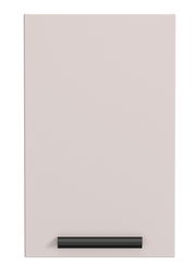 Hängeschrank in Frontansicht mit schlichtem Design und schwarzem Griff