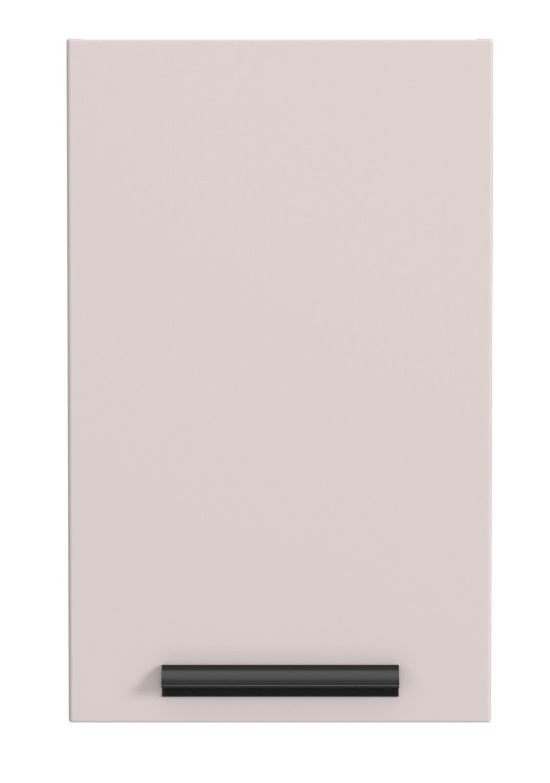 Hängeschrank in Frontansicht mit schlichtem Design und schwarzem Griff