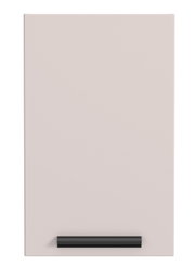 Hängeschrank in Frontansicht mit schlichtem Design und schwarzem Griff