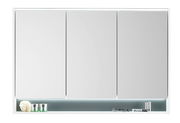 Moderner Spiegelschrank mit drei Türen und integrierter Beleuchtung, Frontalansicht