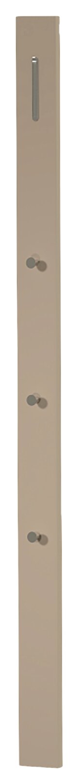 Garderobenpaneel-Leiste LECCO in vertikaler Perspektive mit mehreren Haken und einem schlichten, modernen Design.