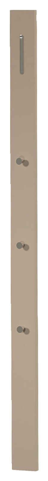 Garderobenpaneel-Leiste LECCO in vertikaler Perspektive mit mehreren Haken und einem schlichten, modernen Design.