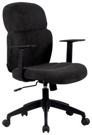 Schwarzer Drehstuhl mit Armlehnen, Seitenansicht