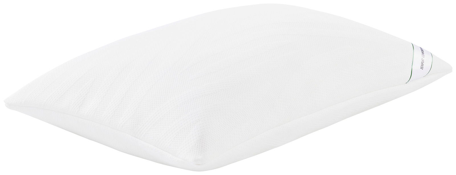 Tempur Schlafkissen COMFORT Weißes Schlafkissen 80 x 40 cm in schräger Perspektive