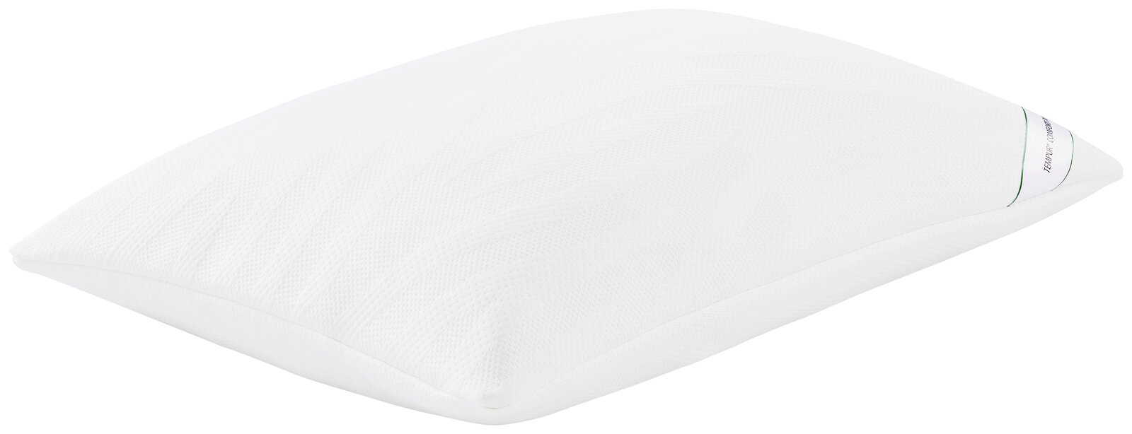 Tempur Schlafkissen COMFORT Weißes Schlafkissen 80 x 40 cm in schräger Perspektive