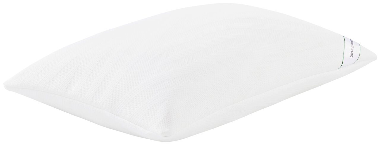 Tempur Schlafkissen 40x80cm COMFORT Weißes Schlafkissen 80 x 40 cm in schräger Perspektive