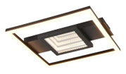 Moderne quadratische Deckenleuchte mit LED-Beleuchtung, seitliche Perspektive