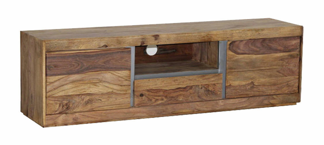 Landscape TV-Lowboard SELONG TV-Element aus Holz mit natürlicher Maserung, rechteckige Form, Frontansicht