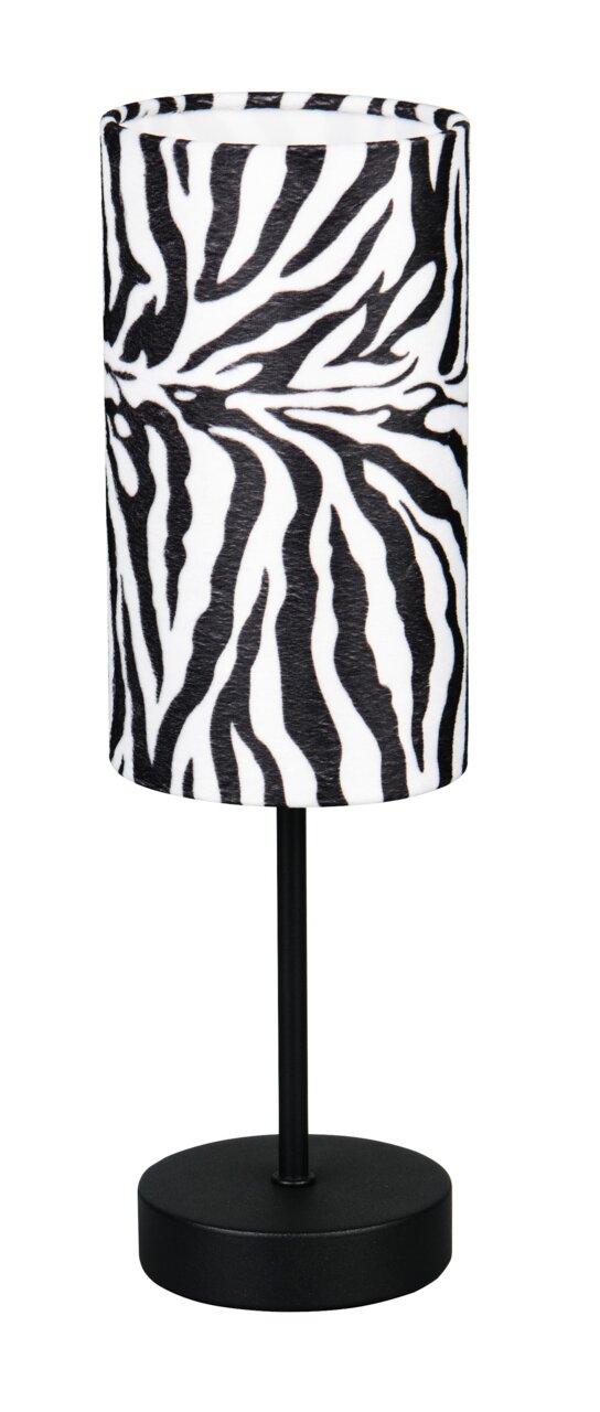 Reality Leuchten Tischleuchte Tischleuchte mit Zebramuster, seitliche Perspektive