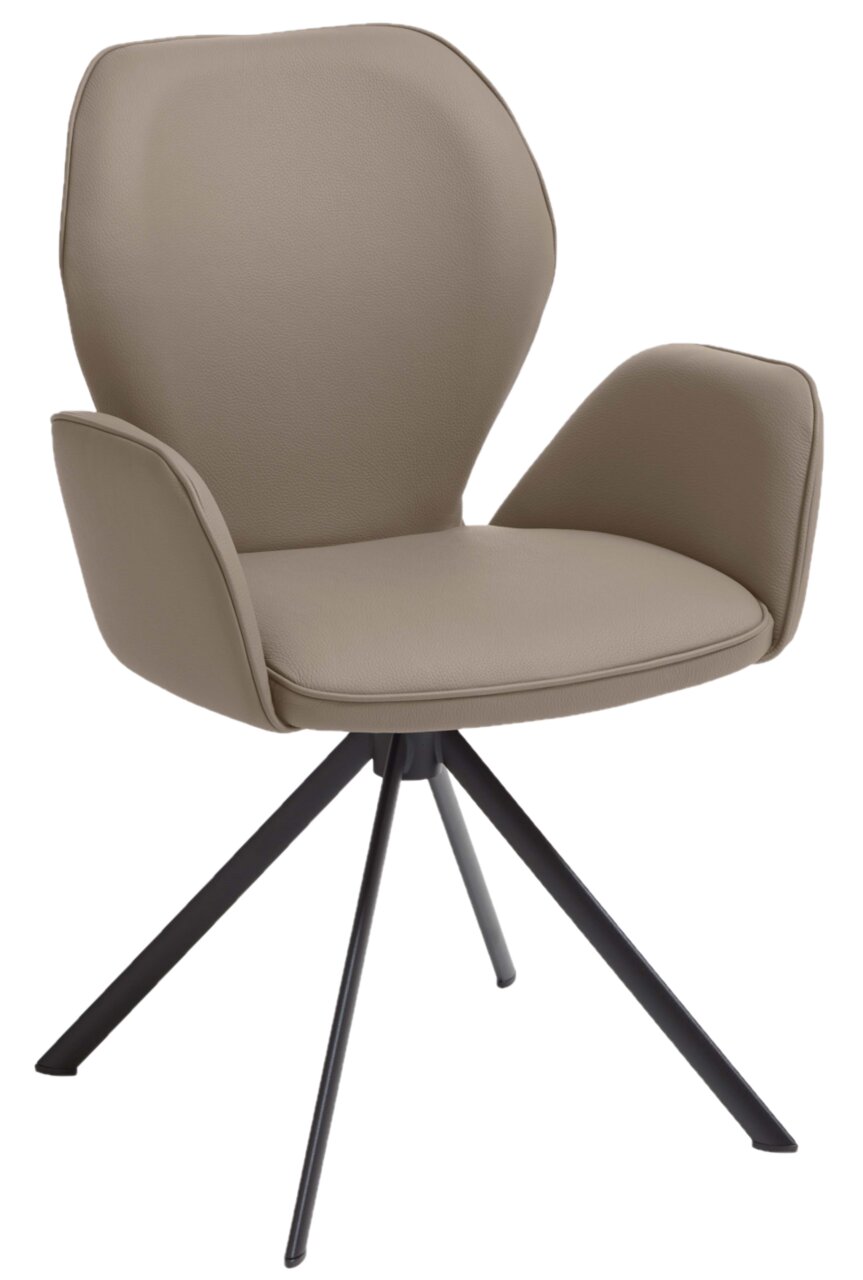 Valdera Sessel COLORADO-TREND-LINE Moderner Sessel mit beigem Polster und schwarzen Metallbeinen, seitliche Perspektive