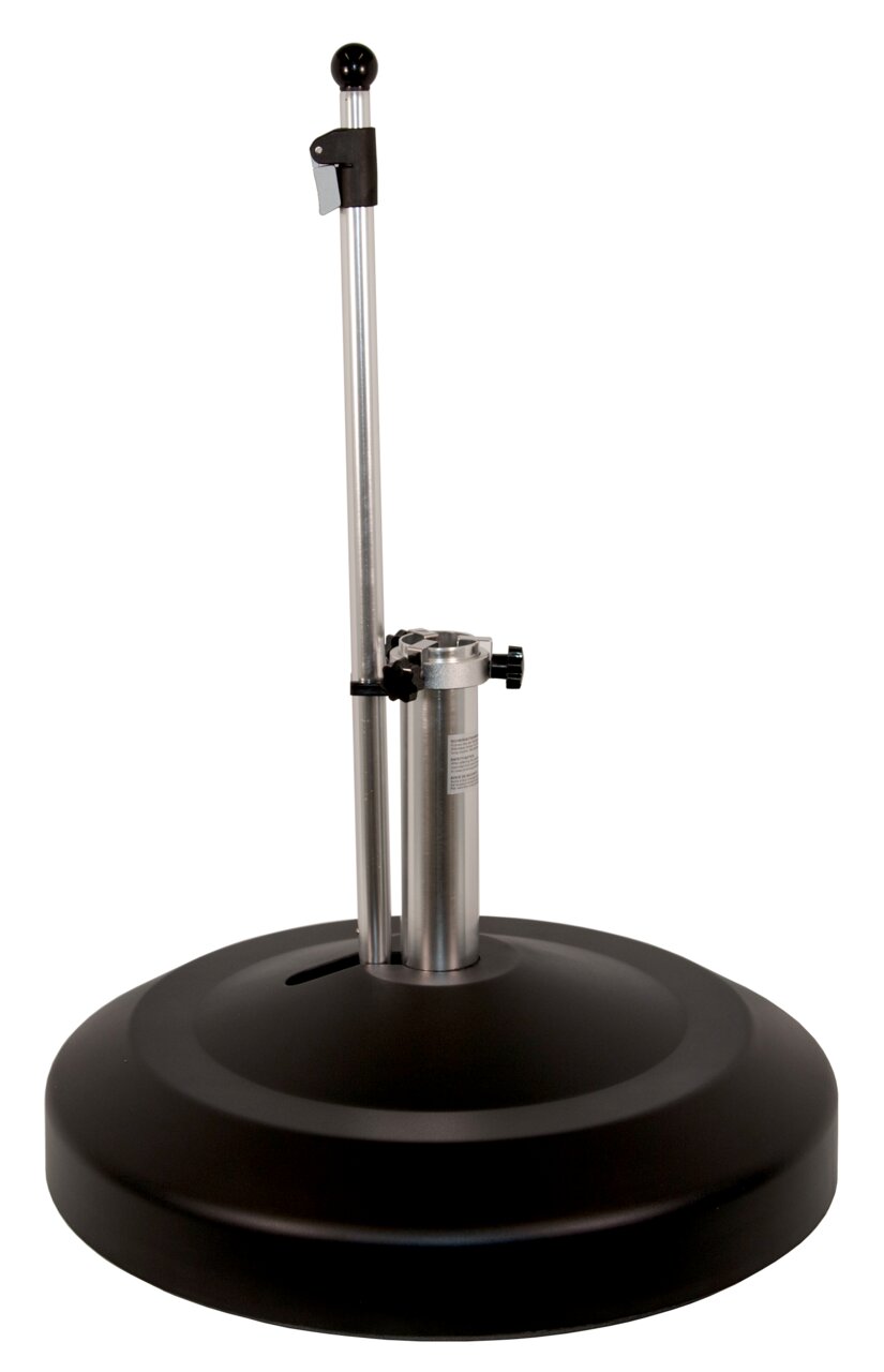 Liro Paraplubak MIDI Zwarte paraplubak met zilveren buis, zijaanzicht