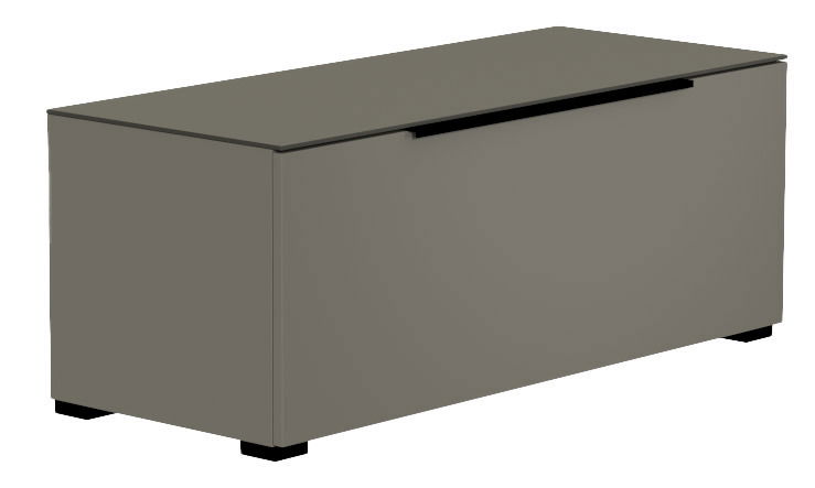 TV-Lowboard in moderner, minimalistischer Optik, seitliche Perspektive