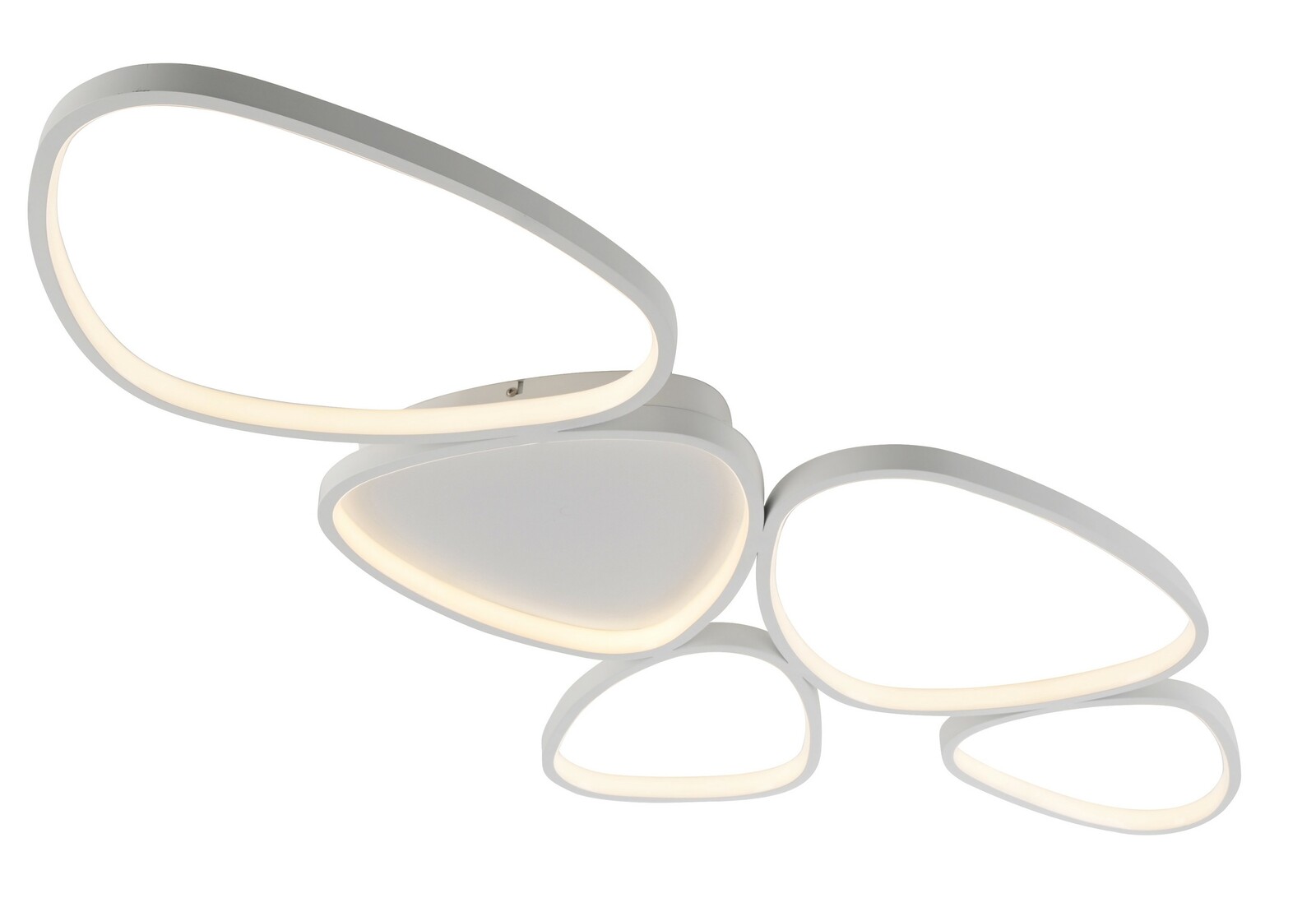 Moderne Deckenleuchte mit organischen Formen, seitliche Perspektive