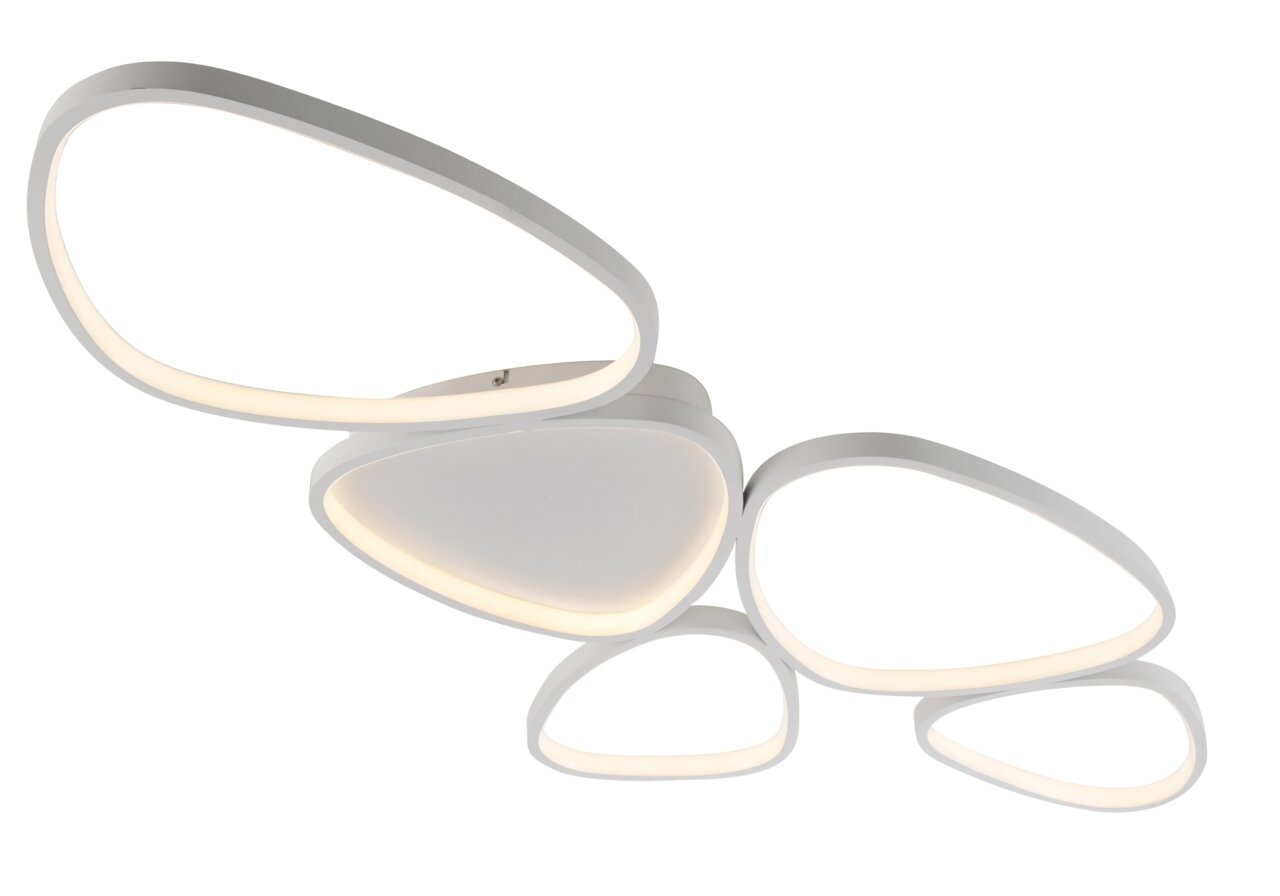 Just Light Deckenleuchte PEBBLES Moderne Deckenleuchte mit organischen Formen, seitliche Perspektive