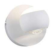 Moderne weiße Wandleuchte CANNON, seitliche Perspektive