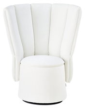 Weißer Sessel Mini mit muschelförmiger Rückenlehne, Vorderansicht