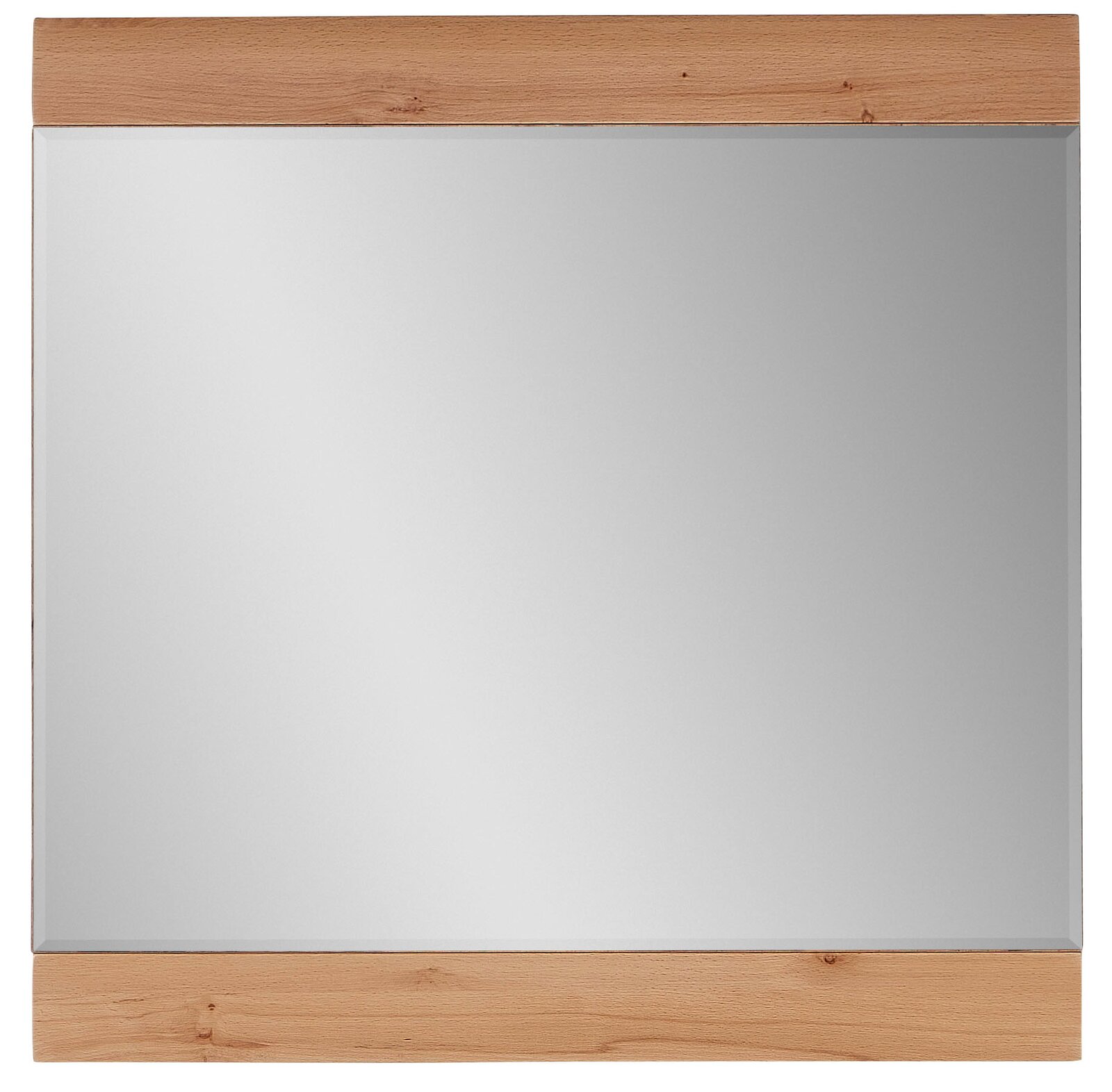 Rechteckiger Spiegel mit Holzrahmen, Frontalansicht