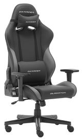 Schwarzer Gaming Stuhl Gladiator von DXRacer, seitliche Perspektive