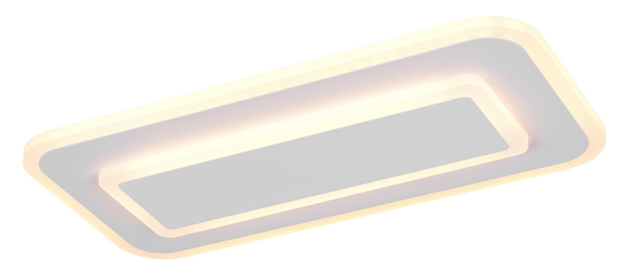 Trio Leuchten LED-Deckenleuchte RIVA Rechteckige LED-Deckenleuchte mit abgerundeten Ecken, seitliche Perspektive