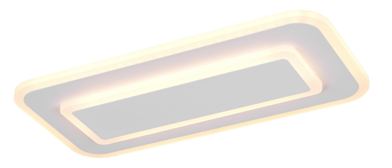 Trio Leuchten LED-Deckenleuchte RIVA Rechteckige LED-Deckenleuchte mit abgerundeten Ecken, seitliche Perspektive