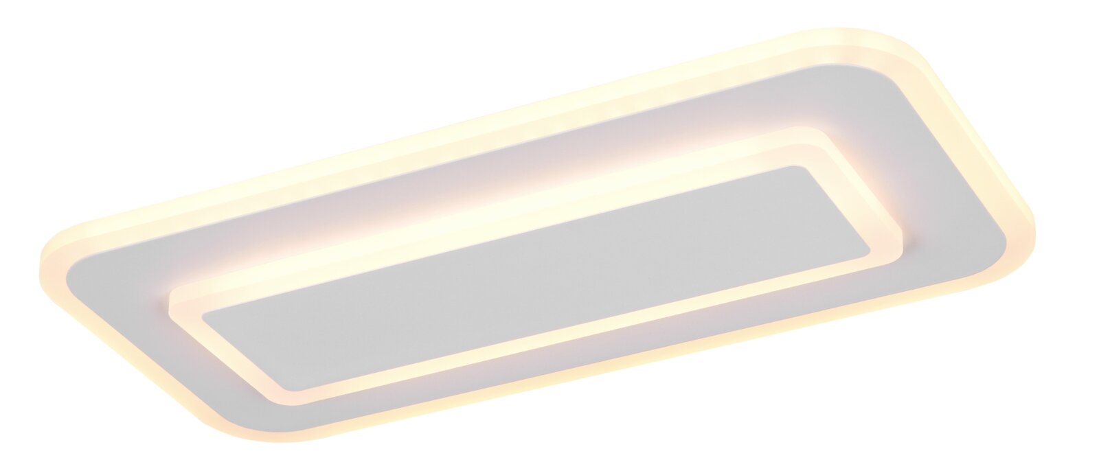 Trio Leuchten LED-plafondlamp RIVA Rechteckige LED-Deckenleuchte mit abgerundeten Ecken, seitliche Perspektive