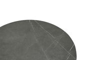 Runde Tischplatte aus grauem Marmor mit feinen weißen Adern, Draufsicht