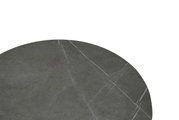 Runde Tischplatte aus grauem Marmor mit feinen weißen Adern, Draufsicht
