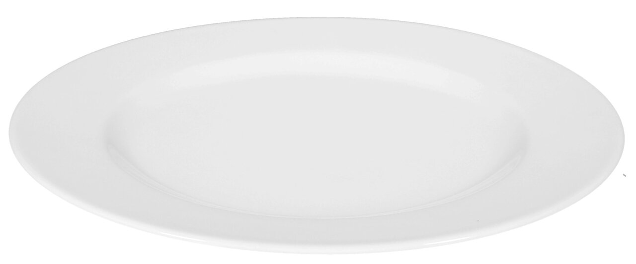 Weißer Speiseteller Rondo/Liane 25cm, Draufsicht