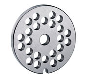 Runde Lochscheibe aus Metall für Fleischwolf, seitliche Perspektive