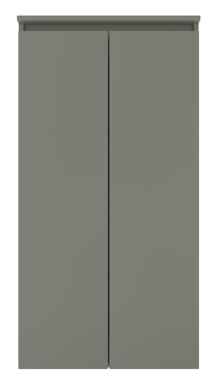 Novel Mittelschrank NV.210 Frontansicht eines grauen Mittelschranks mit zwei Türen