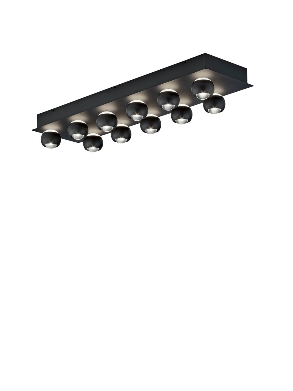 Moderne hanglamp CANNON met meerdere bolvormige lampen, zijaanzicht