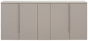 Moderne XL-hangkast in grijze kleur met vier deuren, gezien vanaf de voorkant.