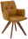 Dieter Knoll Design-Schalensessel PREMIO Moderner Design-Schalensessel in senfgelber Farbe mit gepolsterter Sitzfläche und Rückenlehne, auf vier hölzernen Beinen. Perspektive: seitliche Ansicht.