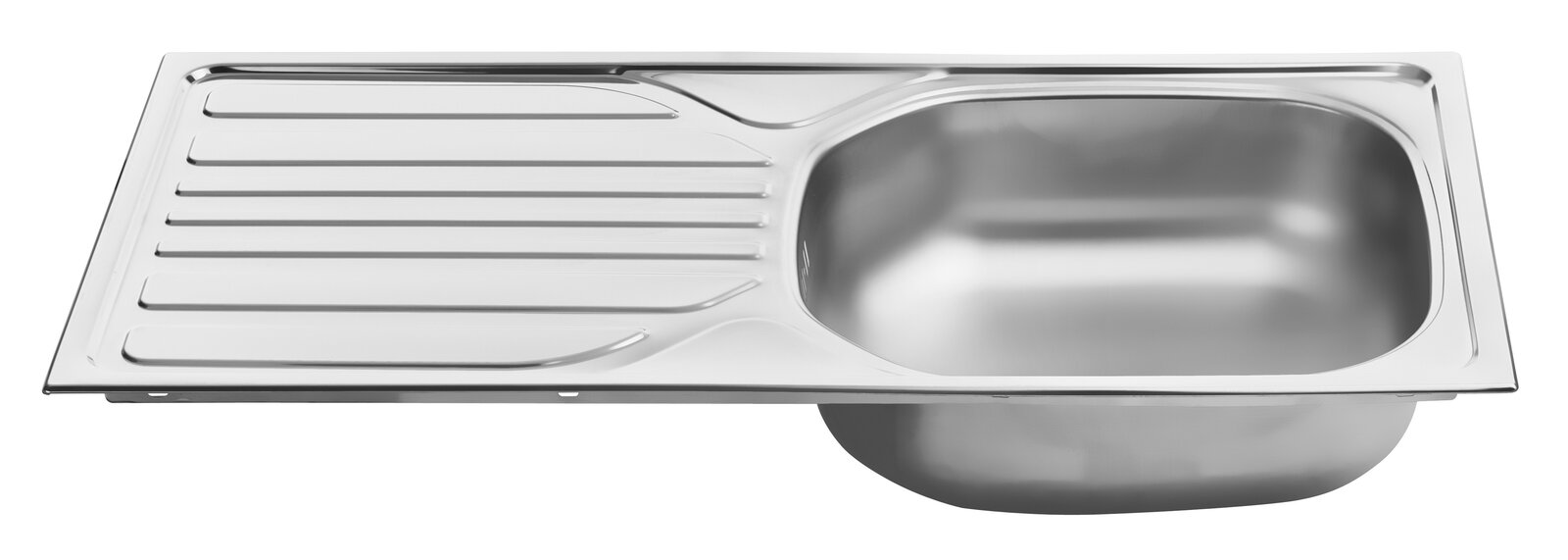 Edelstahlspüle mit Abtropffläche, Draufsicht